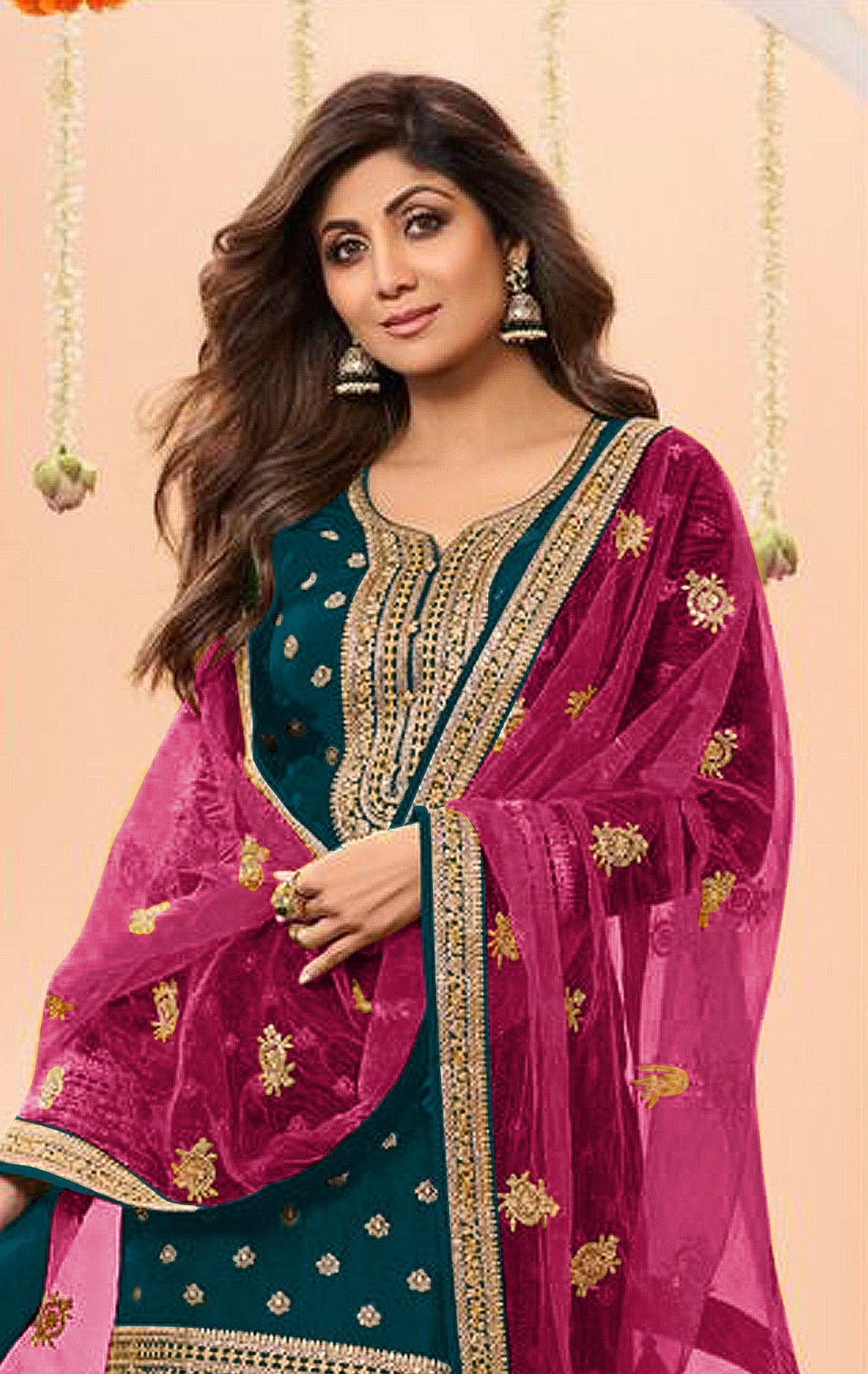 Anaita Navy Blue Embroidered Viscose Patiala Salwar Suit - Distacart