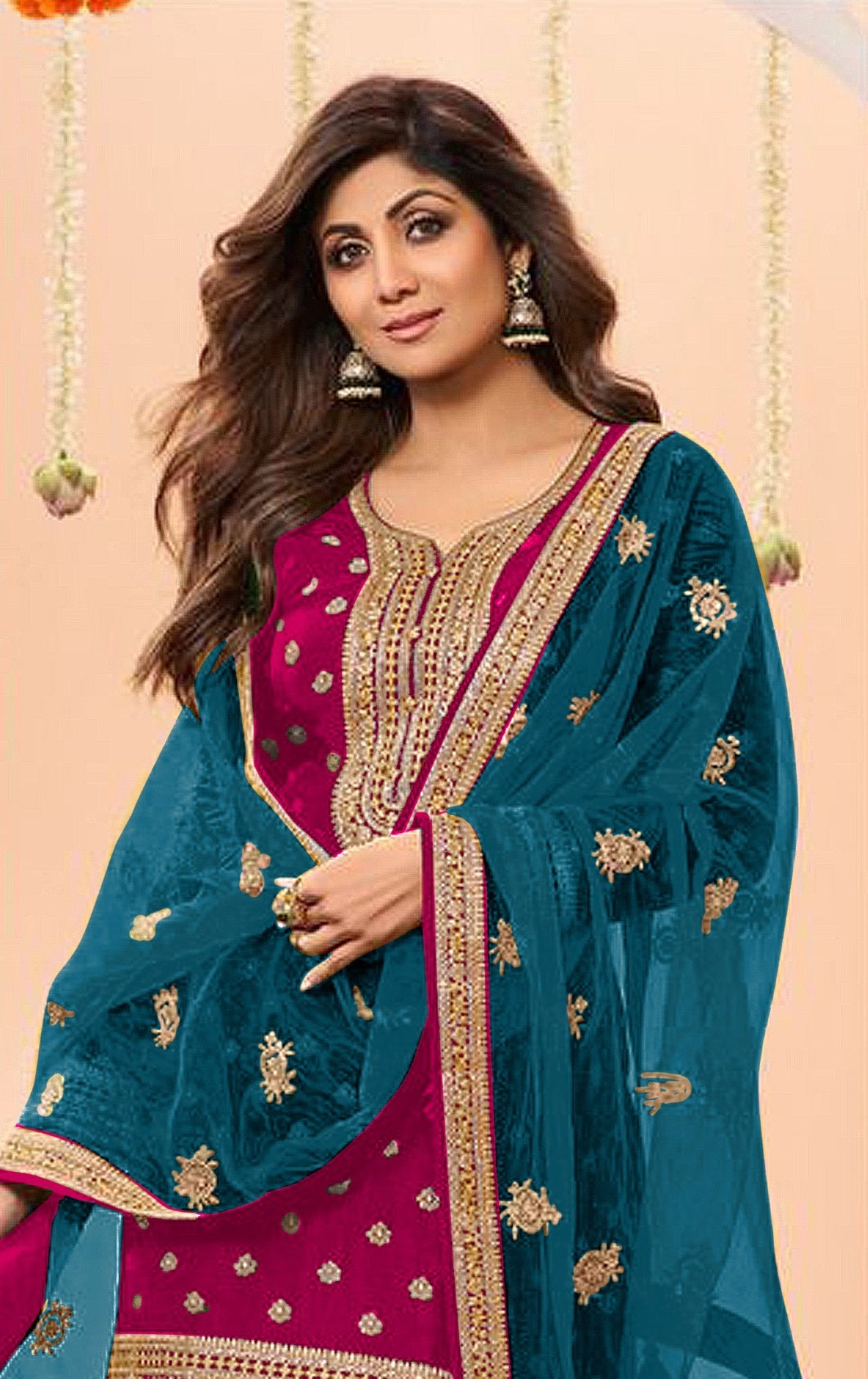 Anaita Pink Embroidered Viscose Patiala Salwar Suit - Distacart