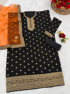 Anaita Black Embroidered Viscose Patiala Salwar Suit - Distacart