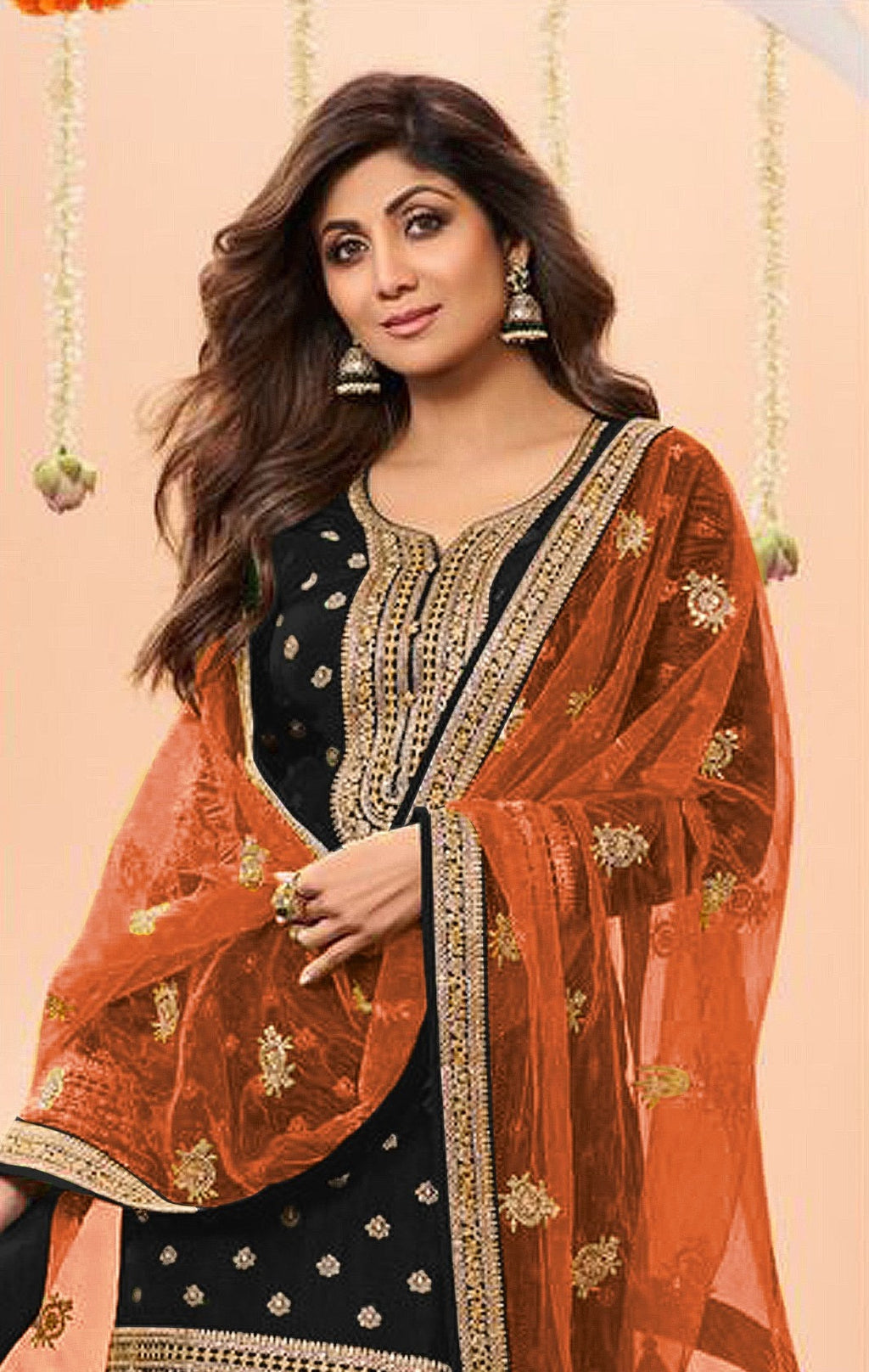 Anaita Black Embroidered Viscose Patiala Salwar Suit - Distacart