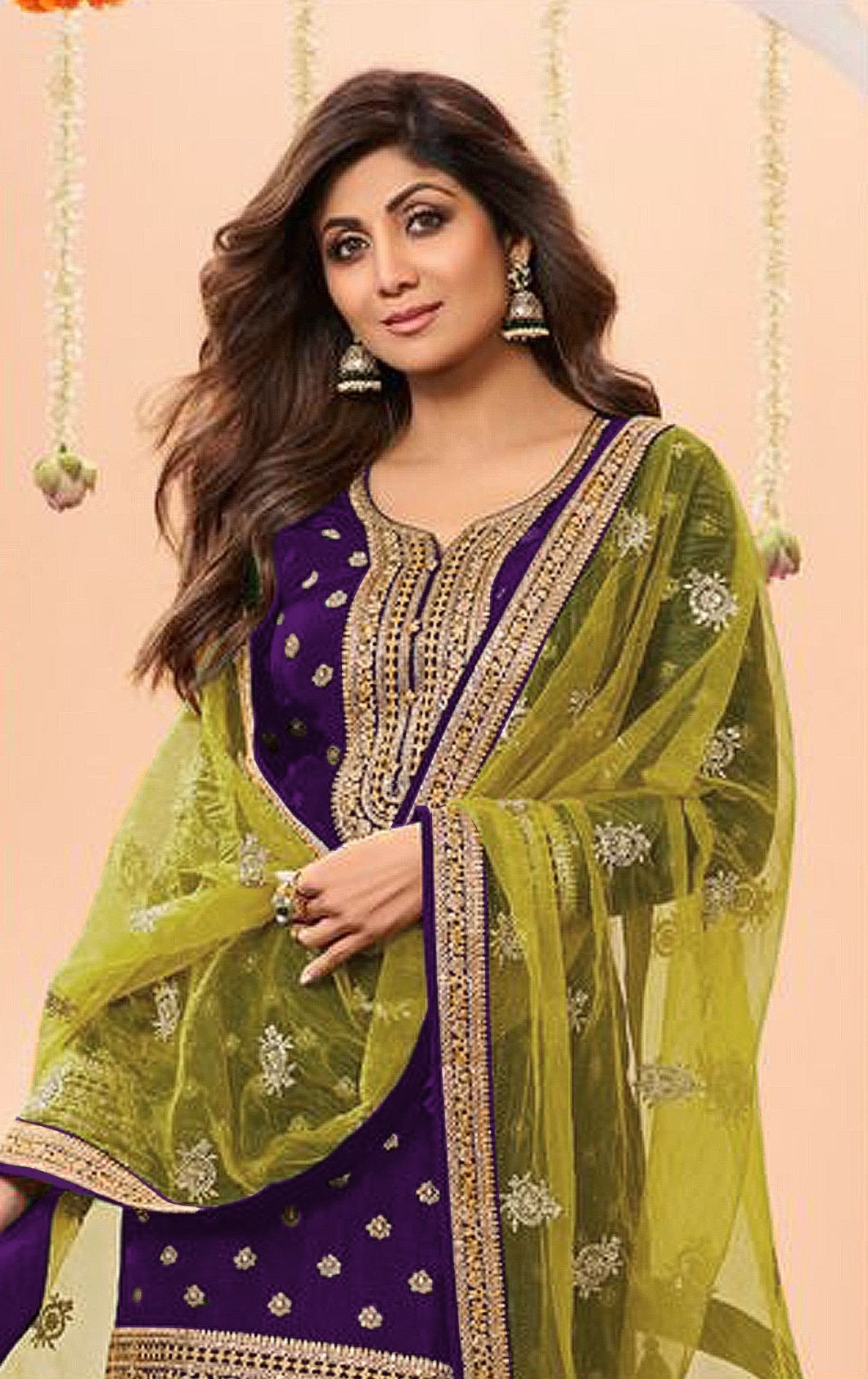 Anaita Purple Embroidered Viscose Patiala Salwar Suit - Distacart