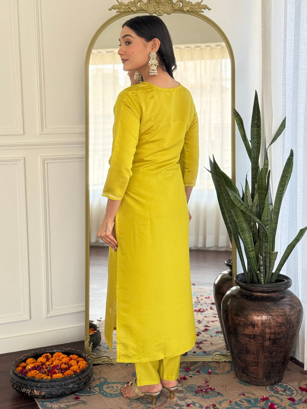 The52 Women's Gorgeous Rayon Embroidery work Straight Kurta with Pant and Dupatta Set - Distacart