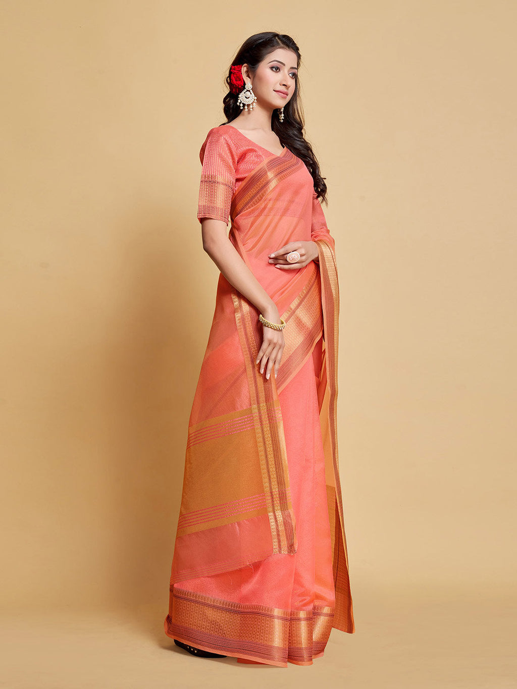 Sangria Woven Design Border Art Silk Banarasi Saree