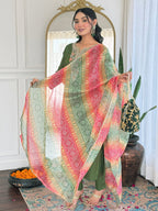 The52 Women's Gorgeous Rayon Embroidery work Straight Kurta with Pant and Dupatta Set - Distacart