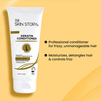 The Skin Story Sulphate Free Anti Frizz Keratin Hair Conditioner, Instant Gloss Smooth Shine, Vit E
