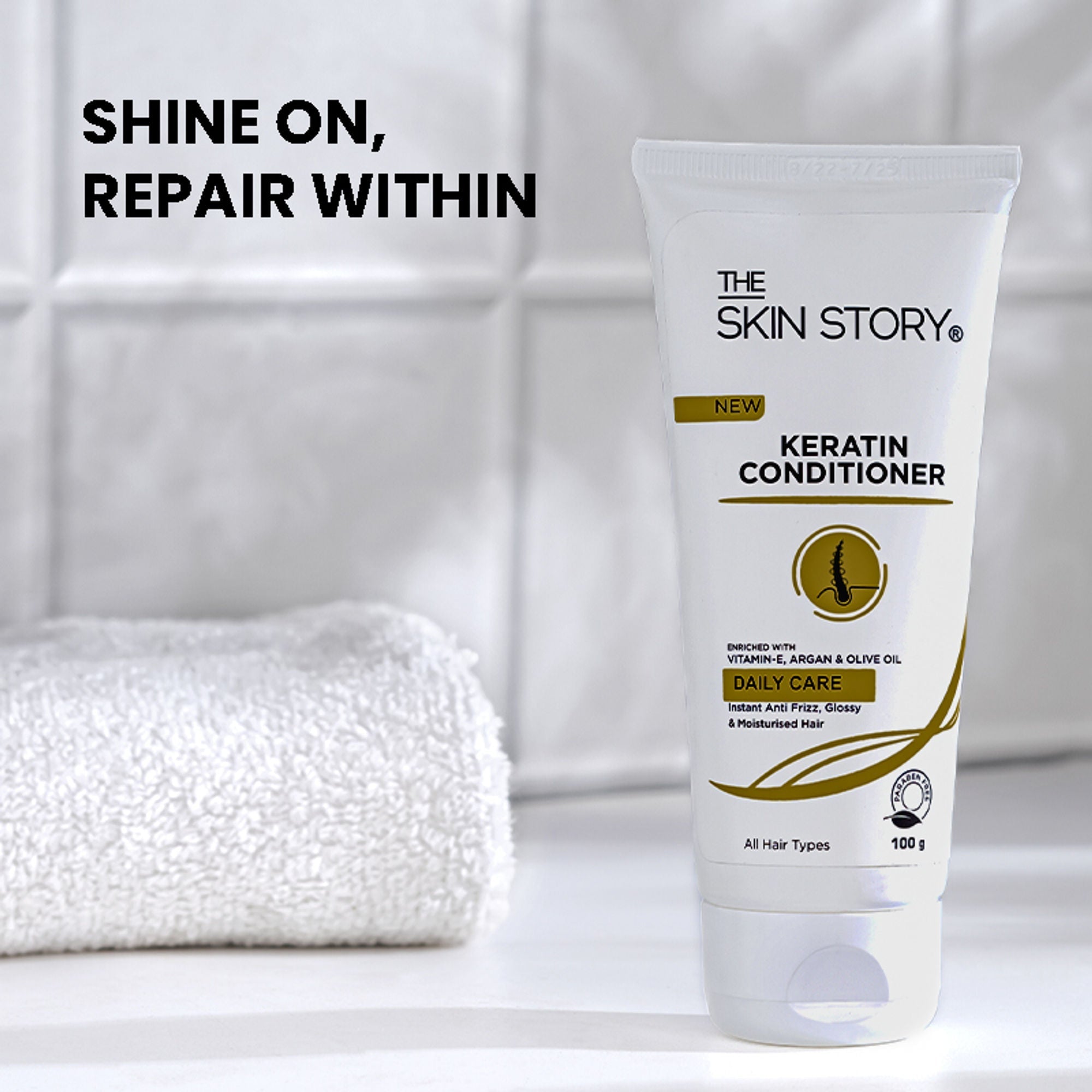The Skin Story Sulphate Free Anti Frizz Keratin Hair Conditioner, Instant Gloss Smooth Shine, Vit E