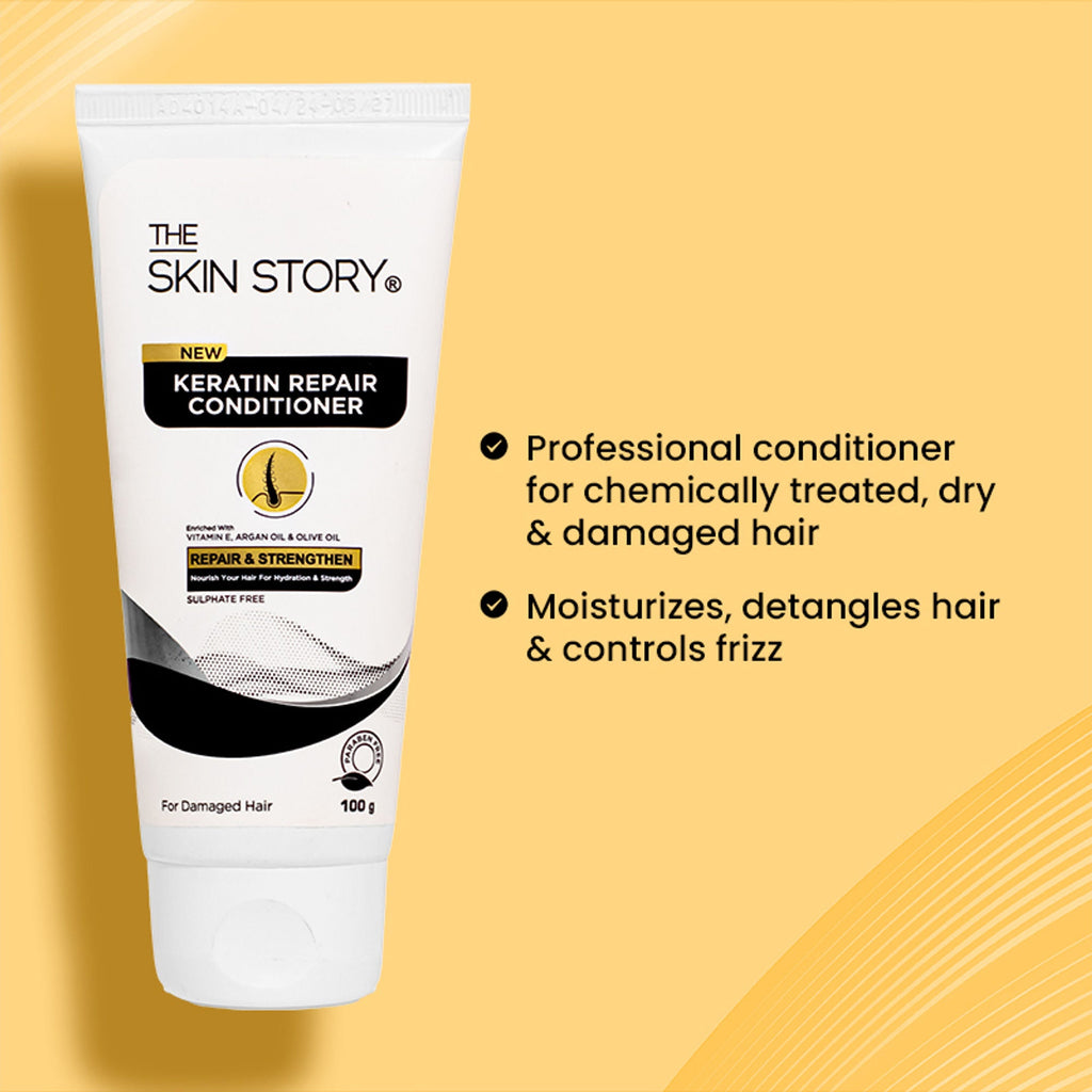 The Skin Story Sulphate Free Keratin Conditioner For Coloured Dry Frizzy Damaged Hair With Vitamin E