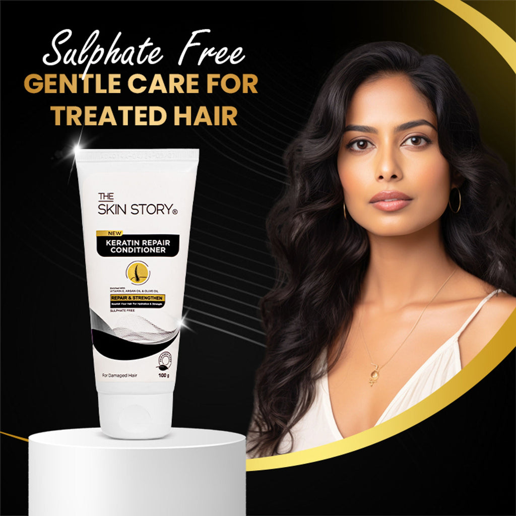 The Skin Story Sulphate Free Keratin Conditioner For Coloured Dry Frizzy Damaged Hair With Vitamin E