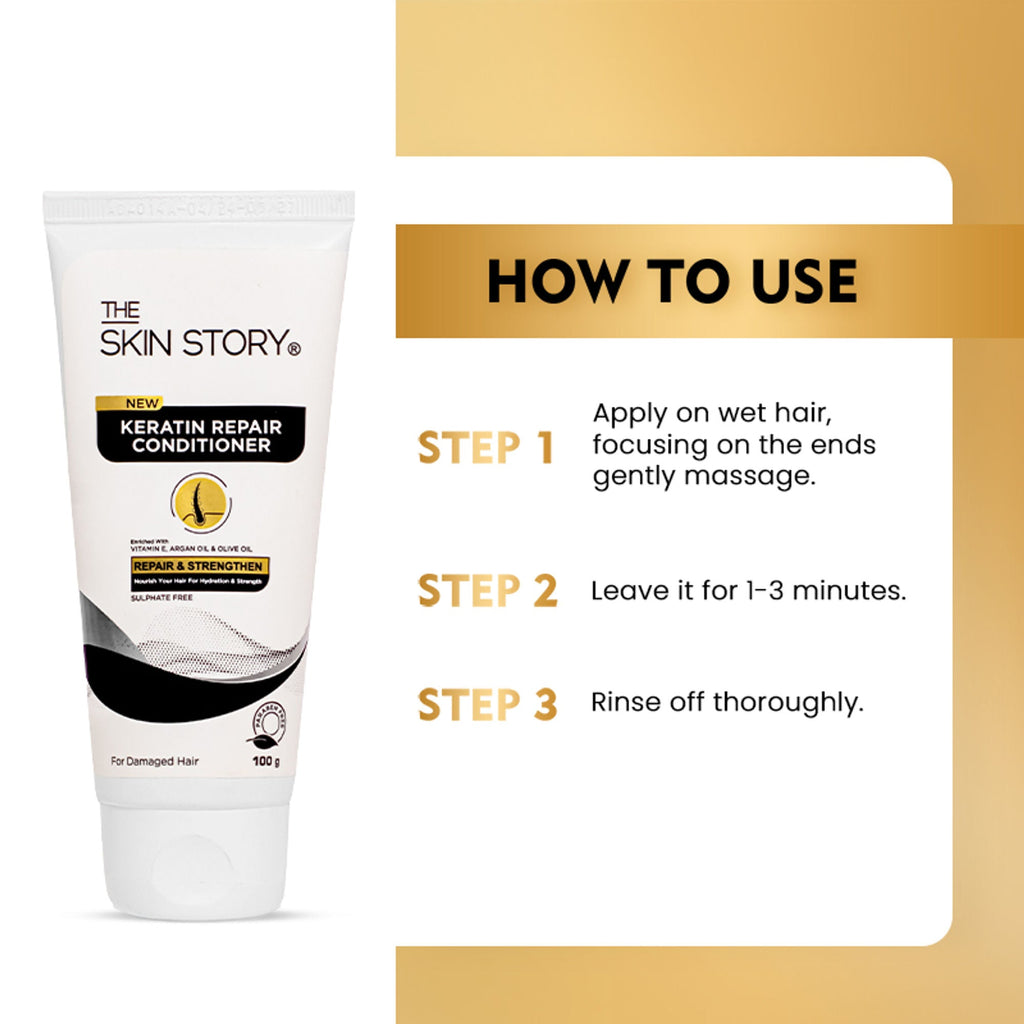 The Skin Story Sulphate Free Keratin Conditioner For Coloured Dry Frizzy Damaged Hair With Vitamin E