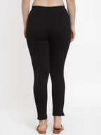 TAG 7 Women Pack Of 2 Pink & Black Solid Straight-Fit Ankle-Length Leggings