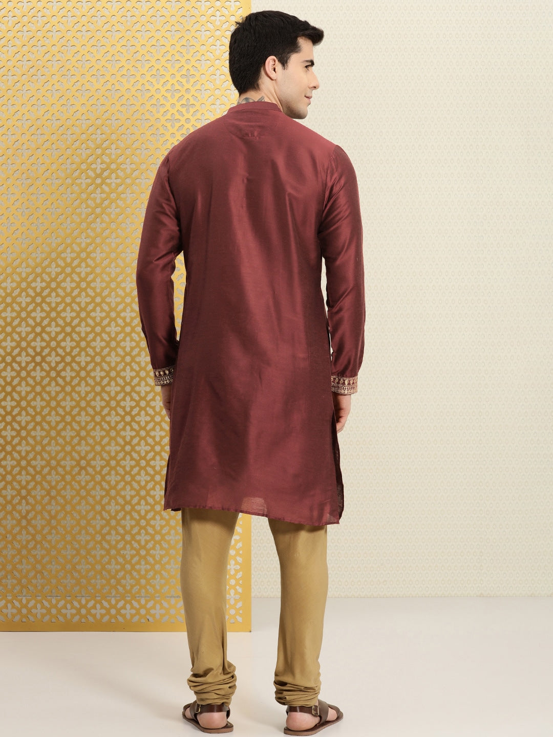 House of Pataudi Ethnic Motifs Embroidered Cotton Jashn Kurta
