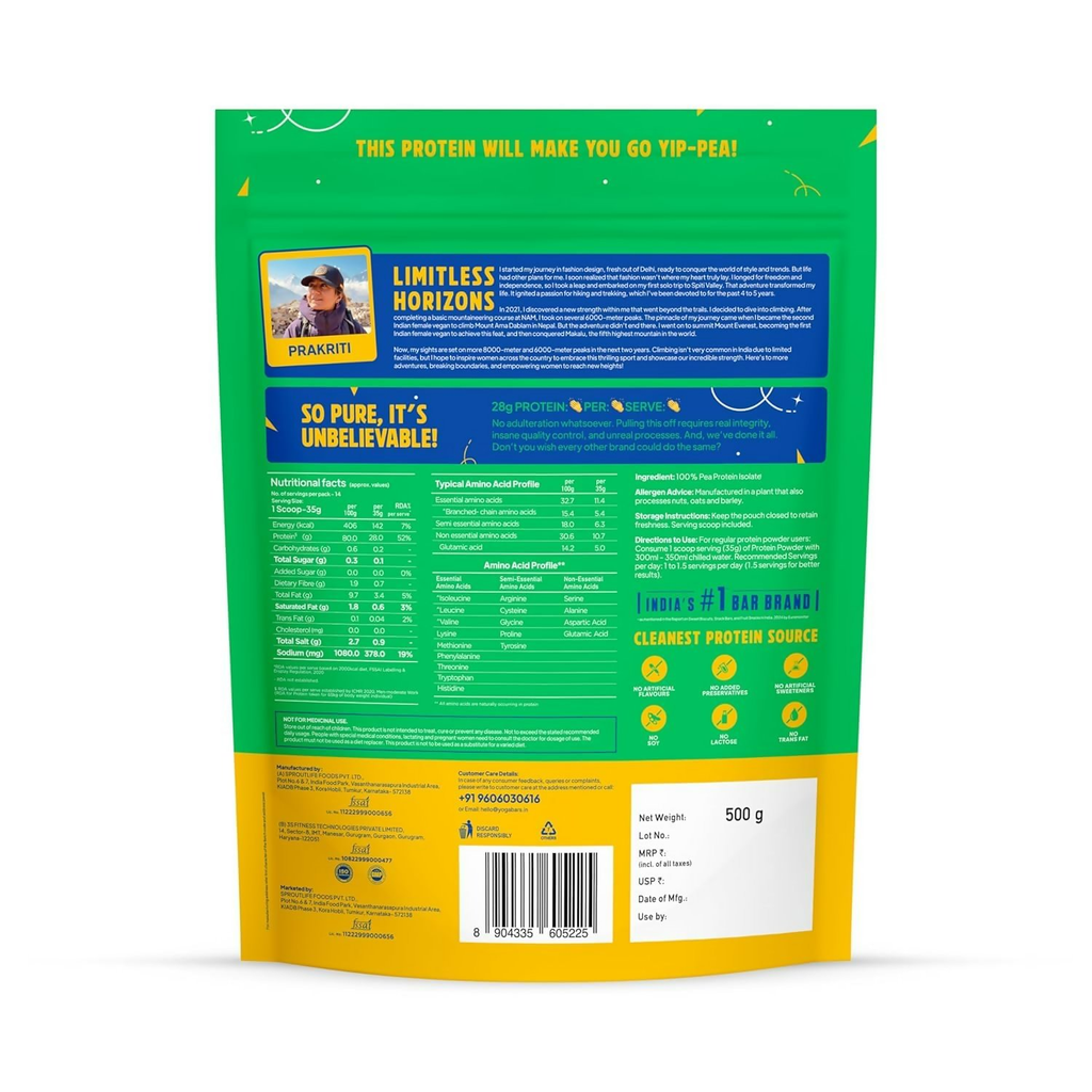 Yoga Bar Pro Clean Plant Protein Powder Chocolate Flavour & Unflavoured - Distacart