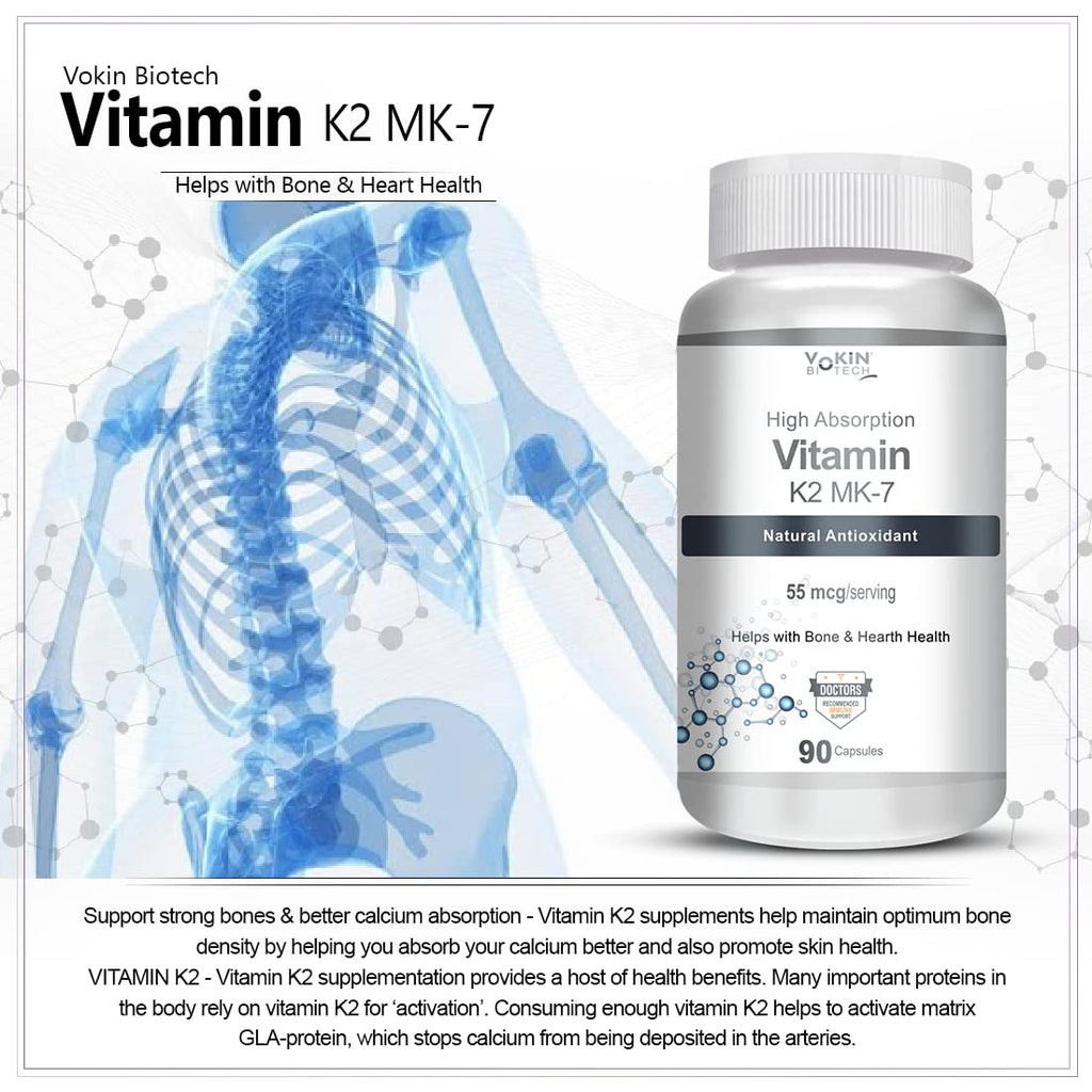 Vokin Biotech Vitamin K2 MK-7- Support Bone & Heart Health - 55mc Capsules