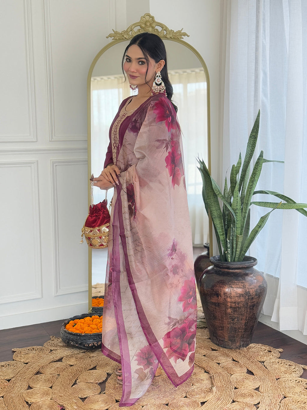 The52 Women's Gorgeous Rayon Embroidery Straight Kurta with Pant And Dupatta Set - Distacart