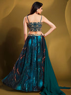 Myra Teal Art Silk Embroidered Designer Lehenga