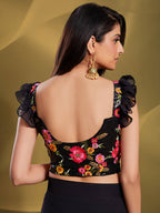 Myra Black Georgette Embroidered Designer Lehenga