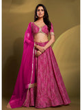 Myra Pink Crepe Embroidered Designer Lehenga
