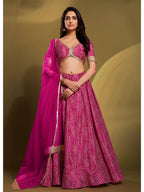 Myra Pink Crepe Embroidered Designer Lehenga