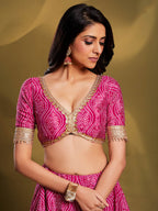 Myra Pink Crepe Embroidered Designer Lehenga