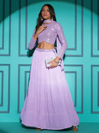 Myra Lovender Georgette Embroidered Designer Lehenga