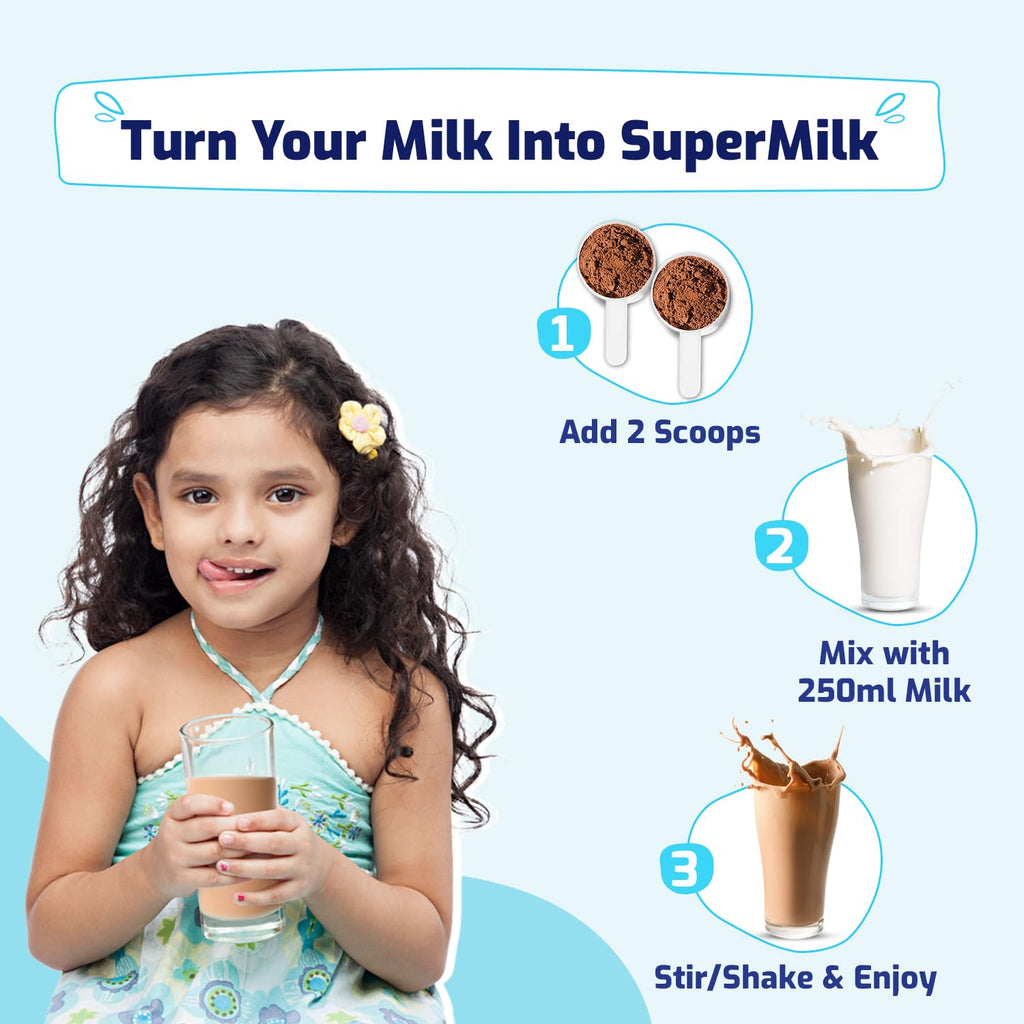 Gritzo Supermilk Height+ For 2-6Y Boys/Girls - Double Chocolate Flavor - Distacart