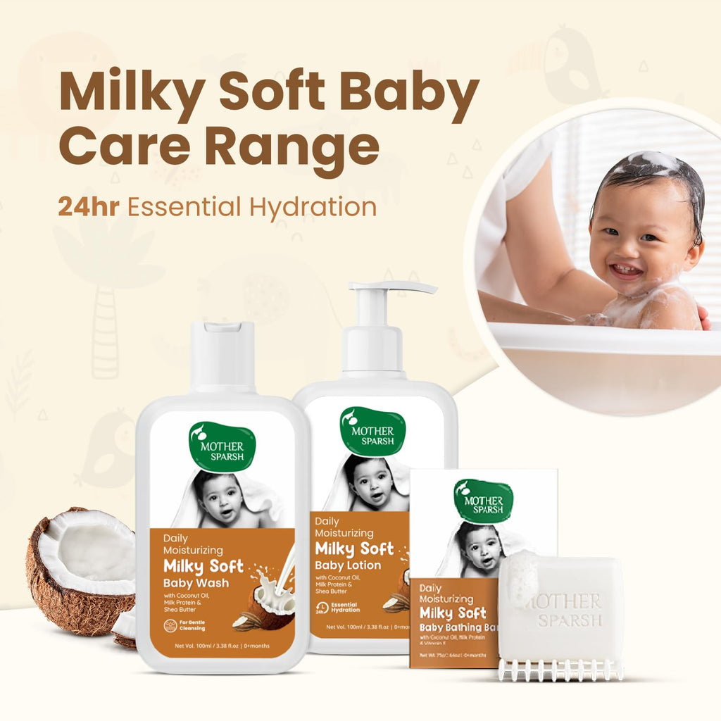 Mother Sparsh Gift Set for Babies, Combo of 5 Baby Skin Care Essentials (Sunshine Box)