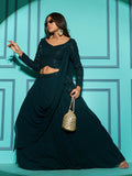 Myra Green Georgette Embroidered Designer Lehenga