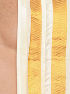 Sethukrishna Men Cream and Gold-Toned Solid Dhoti With Angavastram - Distacart