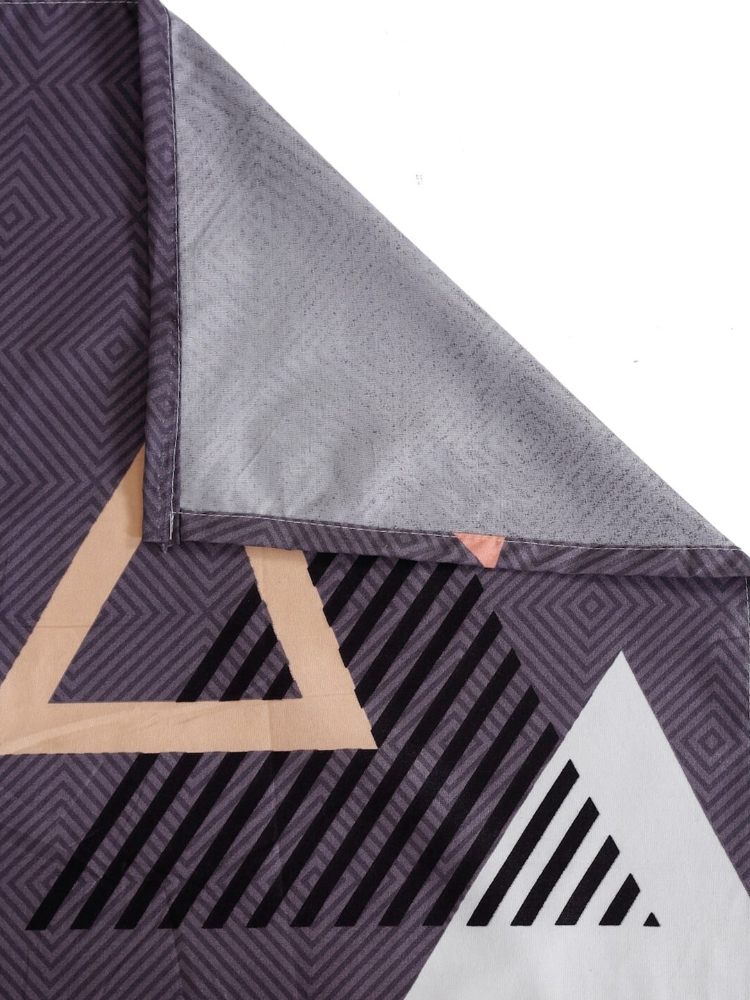 Home Sizzler Grey & White Geometric 144 TC Single Bedsheet with 1 Pillow Covers - Distacart