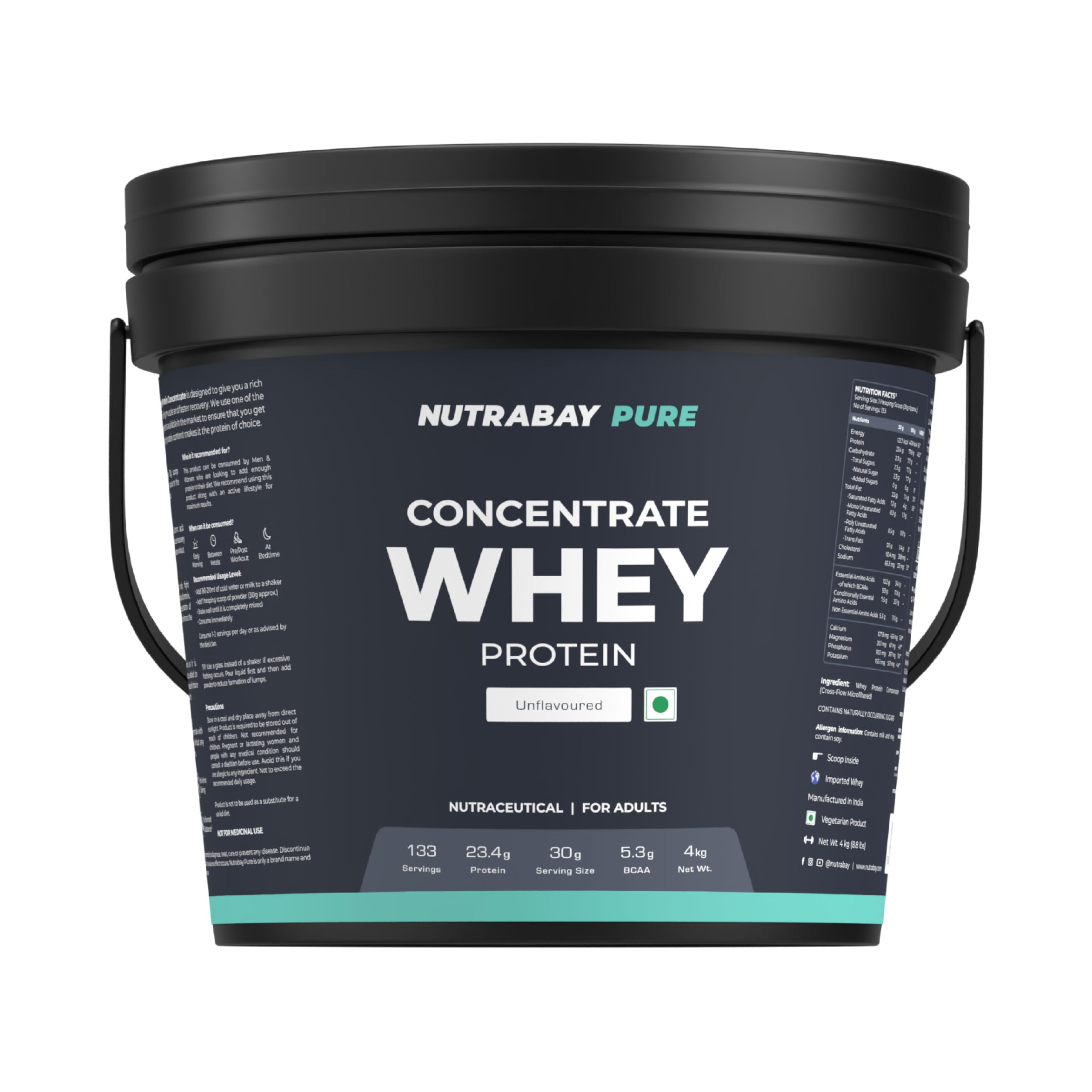 Nutrabay Concentrate Whey Protein Powder – Unflavoured
