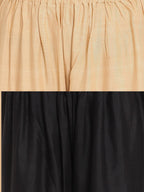 TAG 7 Women Pack Of 2 Black & Beige Solid Flared Palazzos