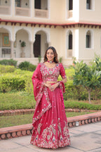 Lorenvalley Fashion Pink Gold Crush With Sequins Zari And Coding Embroidered Work Lehenga Choli With Dupatta - Distacart