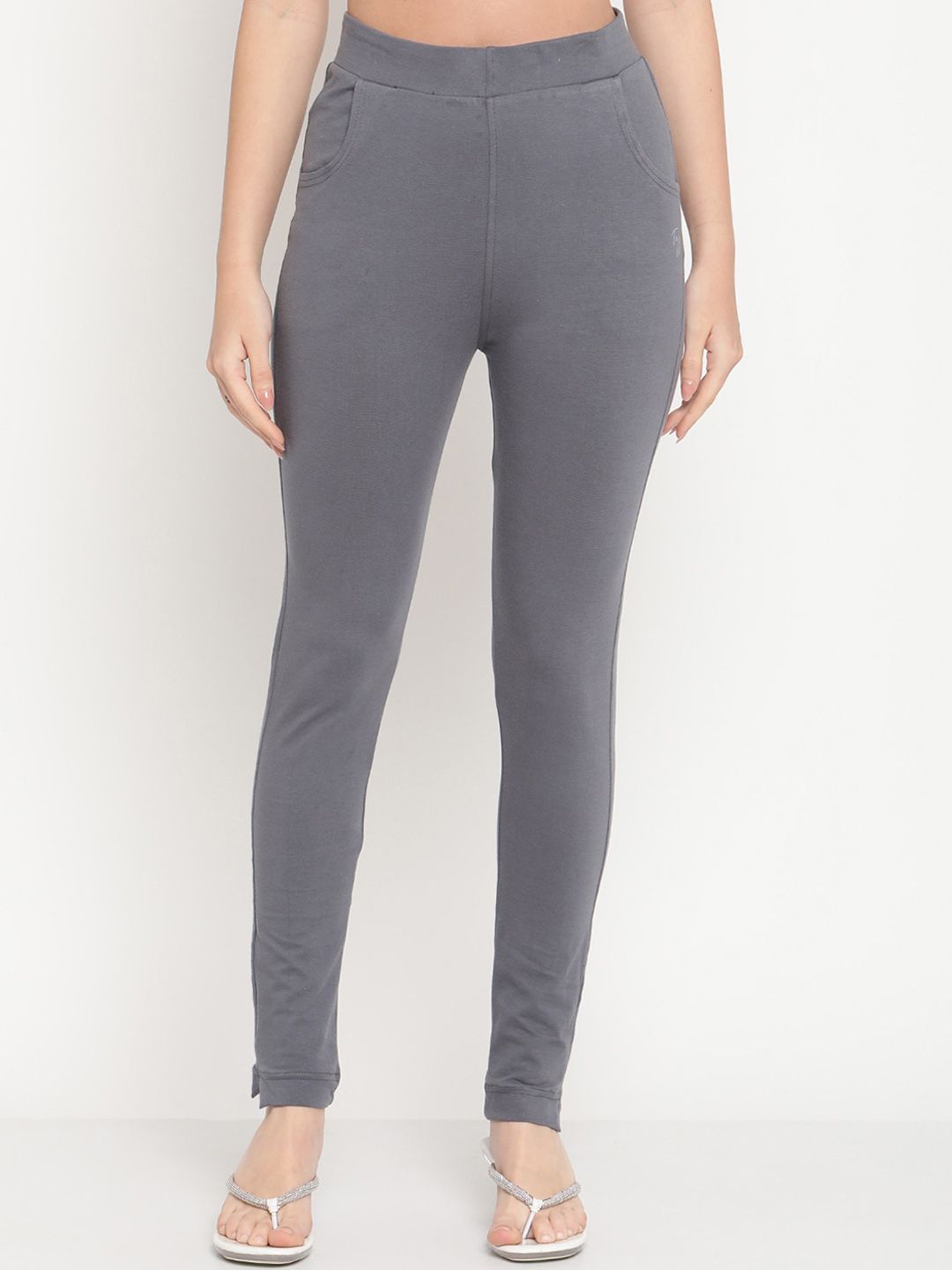 TAG 7 Women Yellow & Grey Ankle-Length Leggings Set of 2