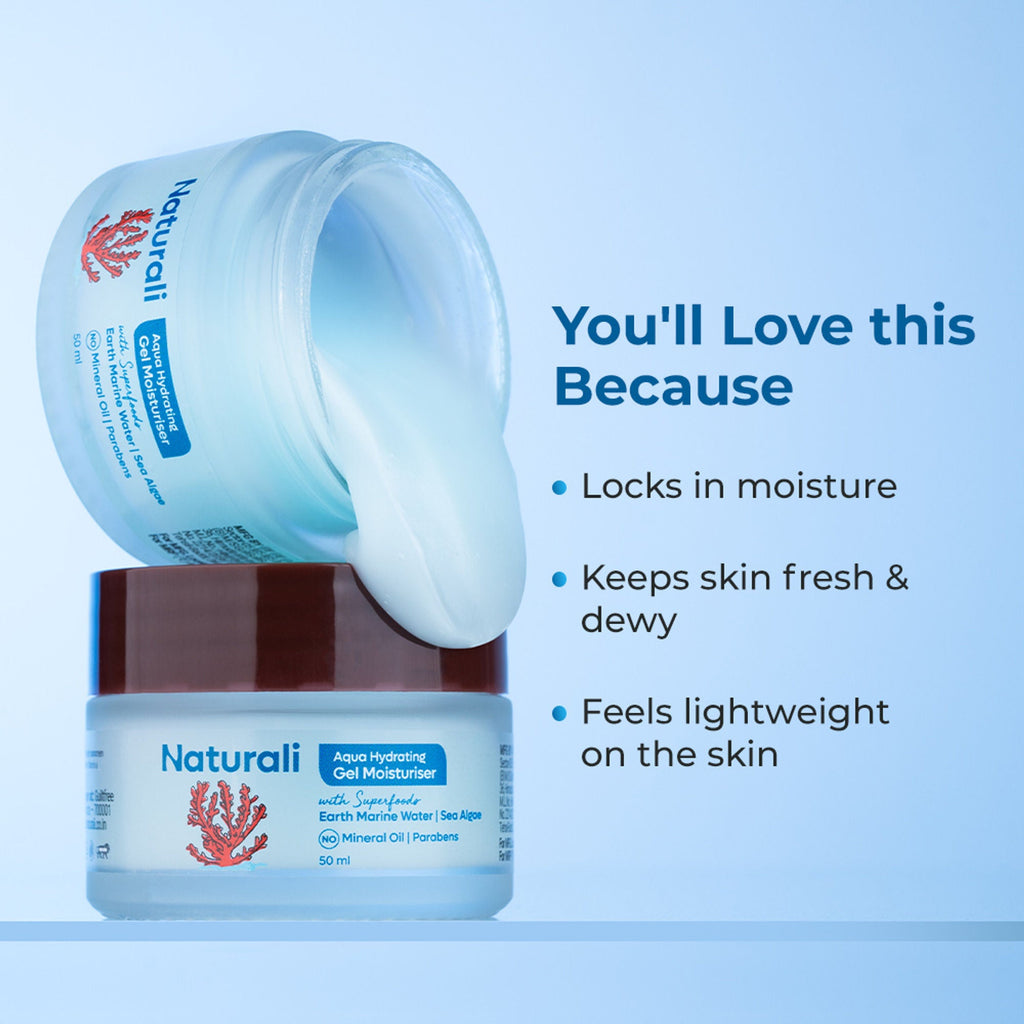 Naturali Aqua Hydrating Gel Moisturiser with Superfoods Earth Marine Water & Sea Algae