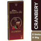 Cadbury Bournville Dark Chocolate Bar with Cranberry, 80g (Pack of 5)