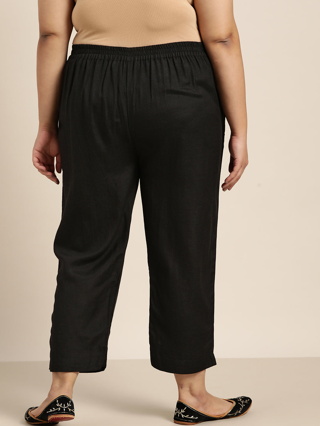 Juniper Women Black Rayon Flex Solid Slim Fit Pant/Slim Pant - Distacart