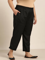 Juniper Women Black Rayon Flex Solid Slim Fit Pant/Slim Pant - Distacart