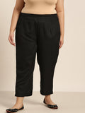 Juniper Women Black Rayon Flex Solid Slim Fit Pant/Slim Pant - Distacart