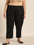 Juniper Women Black Rayon Flex Solid Slim Fit Pant/Slim Pant - Distacart
