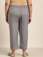 Juniper Women Grey Rayon Flex Solid Slim Fit Pant/Slim Pant - Distacart