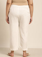 Juniper Women Ivory Rayon Flex Solid Slim Fit Pant/Slim Pant - Distacart