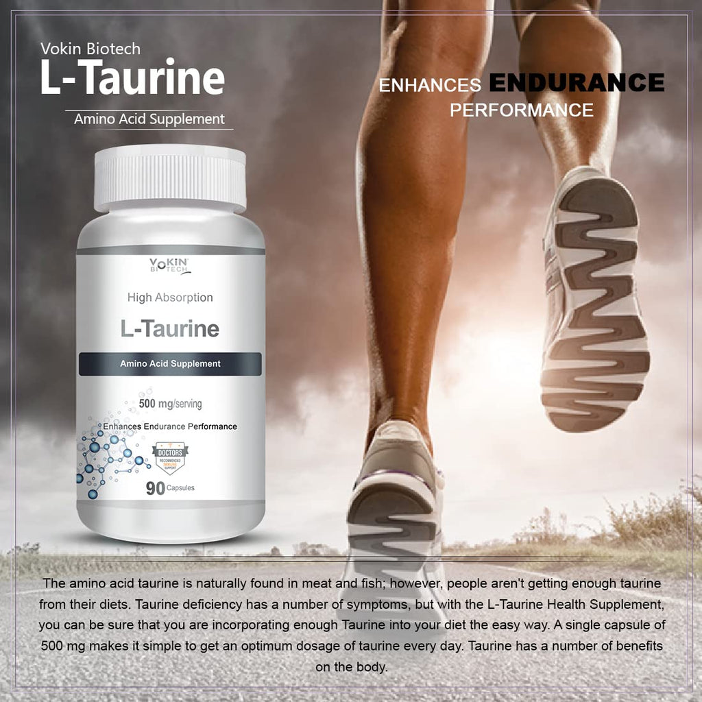 Vokin biotech L-Taurine - Amino Acid Supplement - 500mg