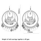 Silver-Plated Alloy Round Silver Earrings - The Pari - Distacart