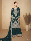 Anaita Green Chinon Plazzo Suit With Codding Dori & Sequence Work - Distacart