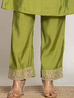 Yufta Green Silk Suit Set - Distacart
