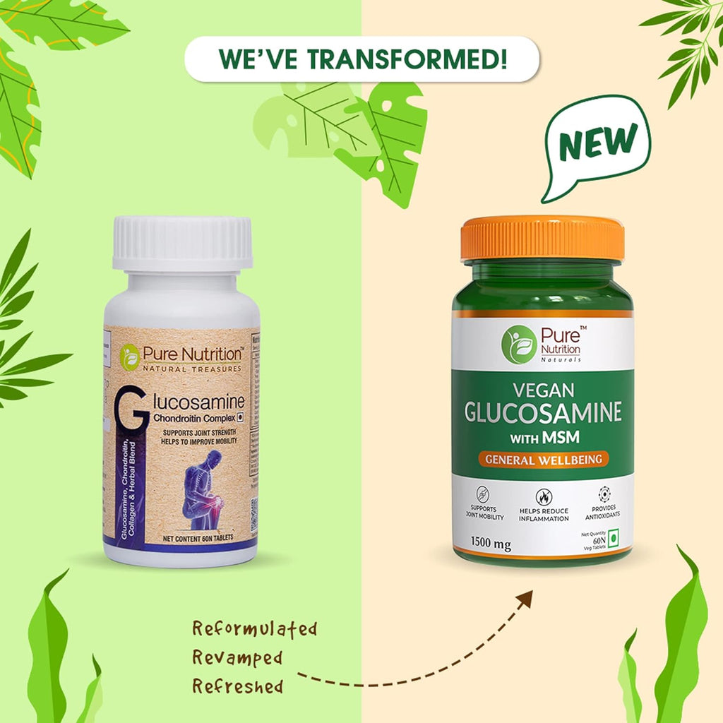 Pure Nutrition Vegan Glucosamine with MSM Veg Tablets - Distacart