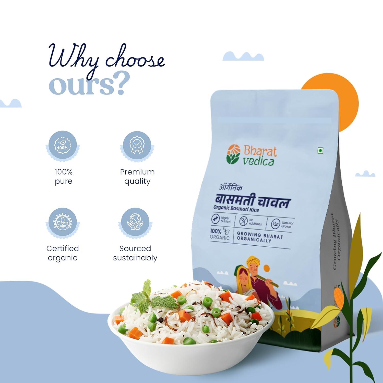 Bharat Vedica Organic Basmati Rice - Organic Basmati Chawal - Distacart