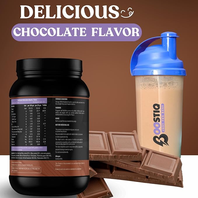BOOSTIQ Whey Protein Concentrate Powder - Chocolate Flavour