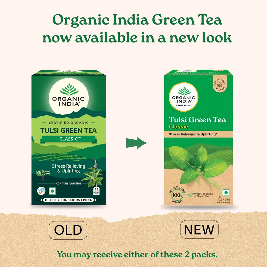 Organic India Tulsi Green Tea Classic 25 Tea bags - Distacart