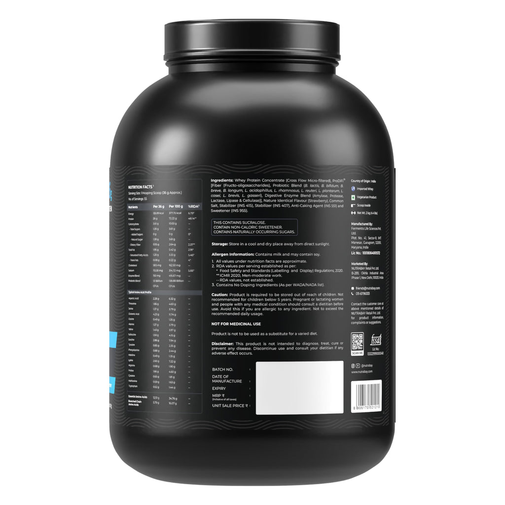 Nutrabay BioAbsorb Whey ProDiFi for Ultra-Fast Absorption - Strawberry Flavour